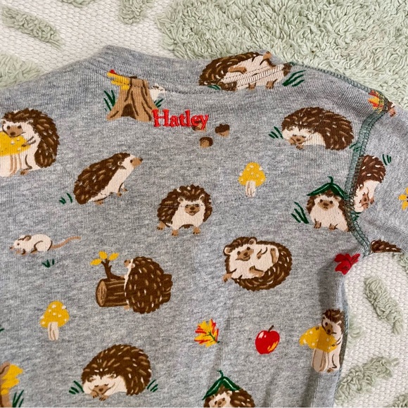 Hatley Baby Organic Hedgehog Mushroom Print Zip Up Jumpsuit in Gray - 6-9 Months - Picture 5 of 5
